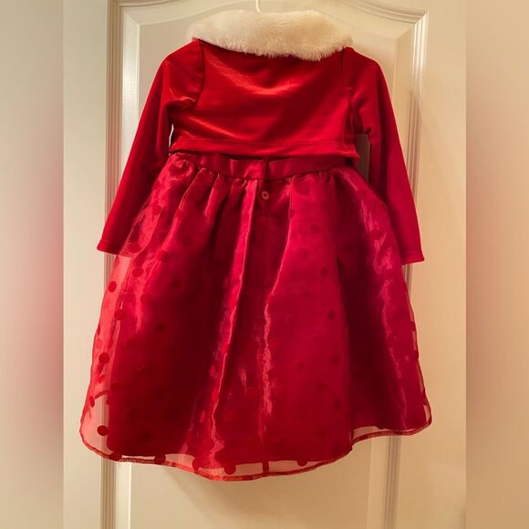 Toddler Girls Youngland Red Dress/Holiday Dress 2 piece size 2T Machine Wash - Picture 3 of 10